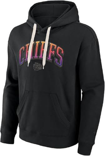 Kansas City Chiefs NFL Hoodie Kapuzenpullover Sweatshirt Gradient Fleece (DE/NL/SE/PL, Alphanumerisch, L, Regular, Regular, Schwarz)
