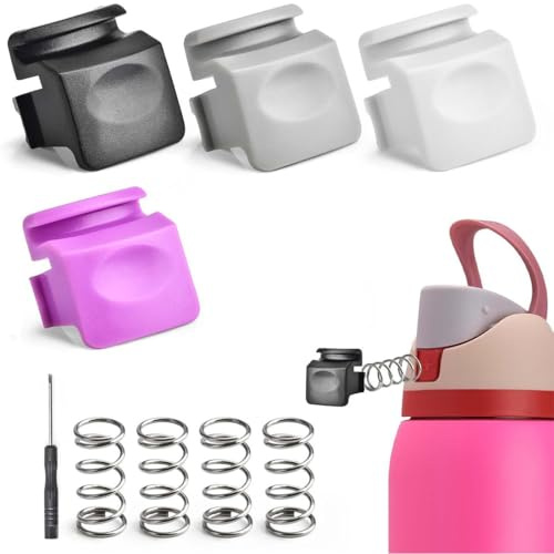 4 botones de repuesto compatibles con Owala Freesip,Tapón de Botella de Agua,tapa de botella de agua sin BPA, con Resortes Destornillador,Repuesto Accesorios para Owala 19/24/32/40 oz