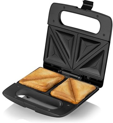 ZEEGMA ROTEE SILVER Sandwichmaker Toaster Sandwichtoaster 750W, Antihaftbeschichtung, Überhitzungsschutz, Toaster für Brot, Panini, Sandwiches, LED-Anzeige