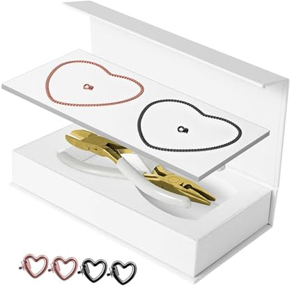 Baoblaze Bracciale Permanente Kit Fai da Te Artigianato Unico Braccialetti per Braccialetti di Regalo per L'anniversario Coppia di Ami, 1 Nero 1 Oro Rosa