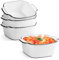 Pirofila in ceramica, set da 4 pezzi, 400 ml, piccole pirofile, in ceramica, quadrate, 14,5 x 11,5 x 5,5 cm, set di stampi per friggitrice ad aria calda, forno, microonde (strisce verticali)