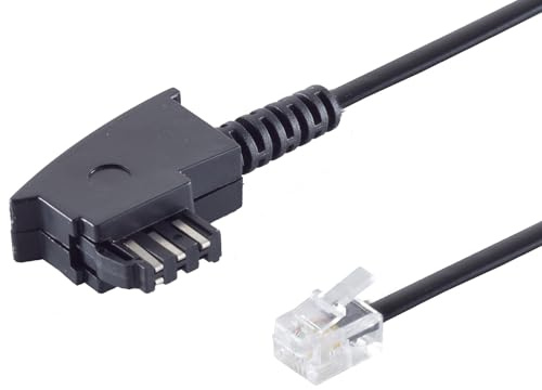 1aTTack.de 1x 10m - Cavo di collegamento telefonico RJ11 da spina TAE-F a spina Western 6/4 per telefoni di importazione