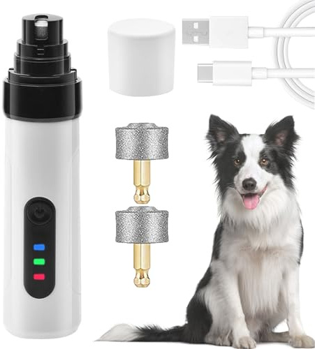 Silent Groom Pro - Cordless Nail Grinder for Dogs & Cats, Quiet USB Rechargeable Pet Nail Trimmer, 2-Speed Electric Nail Grinder Suitable for Small, Medium & Large Pets (1Pcs)