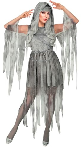 W WIDMANN MILANO Party Fashion - Disfraz Ghostly Spirit, disfraz de Halloween, zombi, fantasma, novia fantasma, carnaval