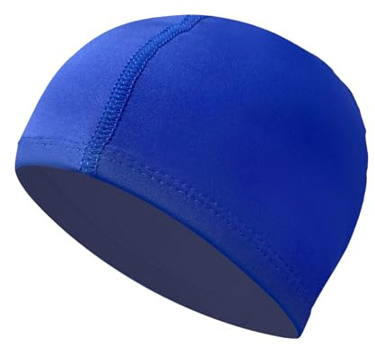 YAWYO Bonnet de Bain en Tissu Bleu, élastique et Confortable, Bonnet Unisexe pour Hommes et Femmes