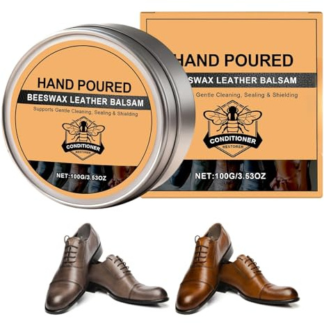 Leather Balm – Leather Conditioner, Polishing Cream for Leather | 100 g Footwear Furniture Jacket Bag Car Seat Restorer, Deep Nourishing Polishing , Softening Care and Softening