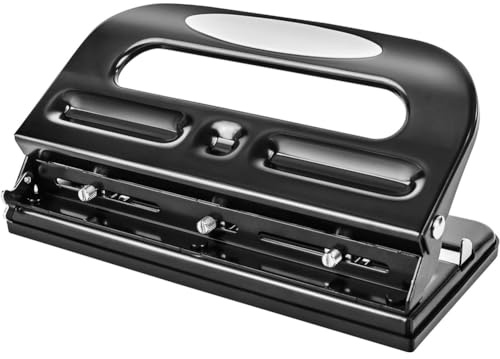 Uxsjakjsd Hole Puncher for Loose-Leaf Paper, Adjustable 3-Hole Punch for Document Paper, 30 Sheet Capacity, 3-Hole Punch, Adjustable