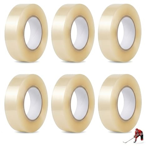 Abstru 6 Pack Clear Multipurpose Sport Grip Tape 2.4 cm X 28 M Non-Slip Wear-Resistant Protective Wrap for Hockey, Tennis, Badminton, Golf, Squash, Baseball & Skipping Ropes, Sports Equipment