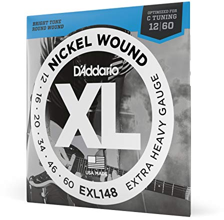 D'Addario EXL148 Nickel Wound E-Gitarrensaiten, Extra-Heavy, 12-60