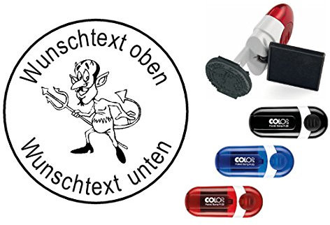 Geocachingstämpel D – med personligt namn – rund stämpel