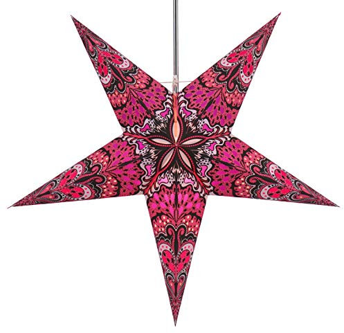 GURU SHOP Faltbarer Advents Leucht Papierstern, Weihnachtsstern 60 cm - Nestor Light Pink/Lila, Papiersterne 60 cm