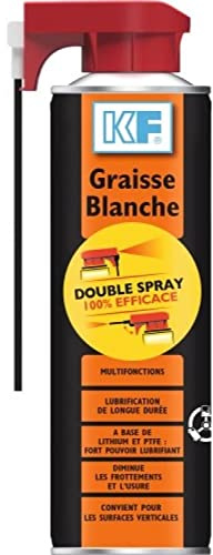 Vitt litiumbaserat fett + PTFE, dubbel spray 500 ml netto