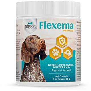 Flexerna Essentials Powder - Joint Supplement for Dogs - New Zealand Green Lipped Mussels for Dogs with MSM - Omega 3 Supplement with Glucosamine Chondroitin - A Whole Food Dog Joint Supplement Powder