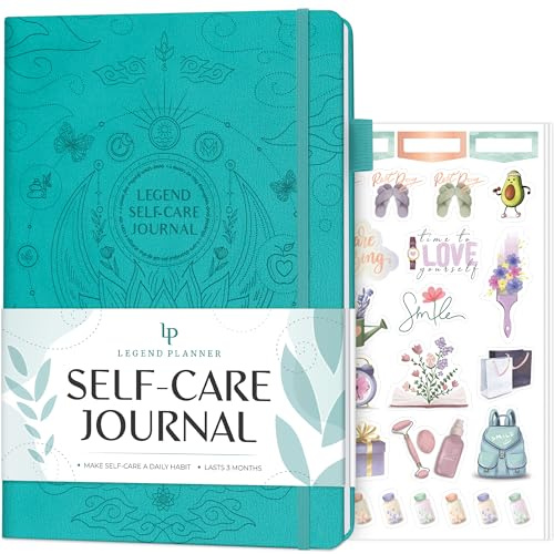Legend Självvård Journal – guidad daglig reflektionsdagbok för att stödja mental och fysisk hälsa – daglig humör, meditation och personlig utveckling anteckningsbok – 26,5 x 18,5 cm, varar 3 månader