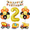 Bagger Deko Kindergeburtstag 2, Geburtstag Party Dekoration 2 Jahre Junge Bagger Luftballons Baustelle Geburtstagsdeko Mit Gold Zahlenballon Happy Birthday Banner Folienballon Geburtstag Partyzubehör