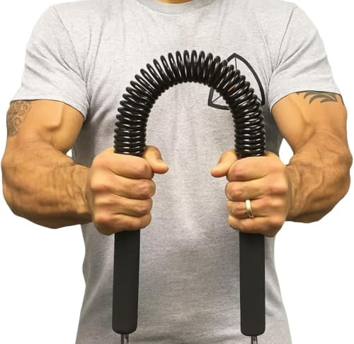 Heavy Duty Power Twister Bar 20KG, 30KG, 40KG, 50KG, 60KG Spring Chest Expander for Shoulder, Arms and Upper Body Workout Strength Training, Arm Trainer