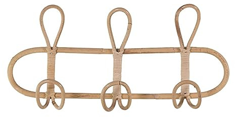Gralara Porte-Manteau Mural Crochets à Vêtements Mur Décoration Créative Ornement Tissé à La Main Cintre en Rotin Suspendu pour Porte de Chambre à Coucher Ent, 3 Crochets