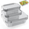 RUIXUE ® Foil Trays with Lids,Aluminium Foil Trays 1750ml/700ml/410ml/10pcs Each,Reusable Baking Cooking,Roasting,Baking,Frying. (M-30pack w/Lids)