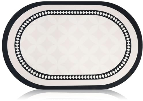 Livienne Absorbente Antideslizante rápido seco Alfombra diatomita baño Alfombra Piedra diatomita, Amarillo, Cuadrado,50 * 80cm (Oval, Geométrico)