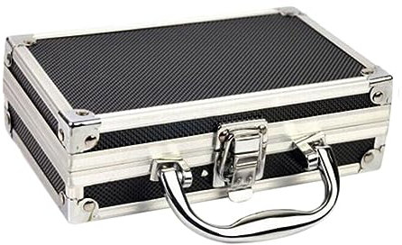 VIOPDER Caja de Herramientas de AleacióN Aluminio,Caja de Almacenamiento de Accesorios, PráCtica Maleta de Aluminio, Manejar PortáTil, Caja de Herramientas PequeñA, Caja de Almacenamiento