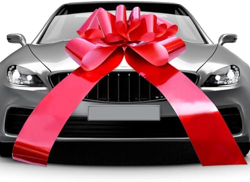 Fiocco per Auto Grande Rosso, Fiocco Gigante per Auto, Fiocco di Compleanno Fiocco Rosso Grande Fiocchi di Natale per Auto Confezioni Regalo Fiocco Regalo Grande (30 Inches)