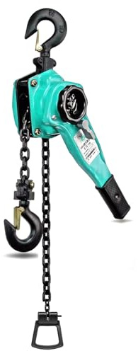 OABIWEGH Paranco A Catena A Cricchetto da 3 Tonnellate (6.000 Libbre), Paranco A Catena A Leva Manuale con 2 Ganci per Carichi Pesanti, Ideale per Lavori Edili, Magazzini E Garage(Size:10ft)