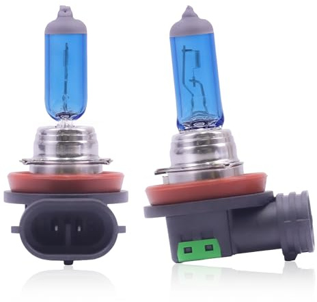Sinoparcel H11 Headlight Bulbs, 5000K Pure White, Modern Style Look | 56% Whiter than Standard Halogen, Low Beam, Fog Light, OEM Replacement, PGJ19-2 Base, 12V 55W, Pack of 2
