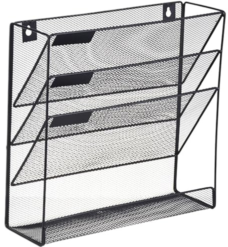 Organiseur mural de fichiers – Étagère de rangement à 4 niveaux, porte-documents, organiseur de bureau | Support mural à 4 niveaux, station de tri de papier, pour l'organisation à domicile, le
