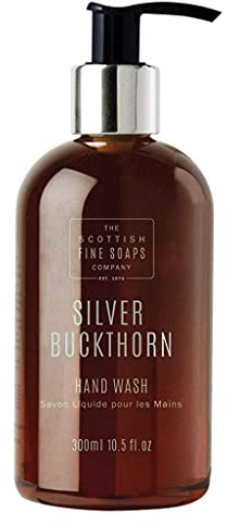 Scottish Fine Soaps - Silver Buckthorn Hand Soap - Hand Wash Liquid - Hydrating Effect - Organic Sea Buckthorn Extract - Black Pepper and Bergamot - Sensitive Formula - Vegan Friendly - 300ml