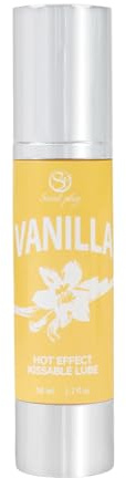 SECRET PLAY - Lubricante con Efecto Calor & Aceite de Masaje 2 en 1 | Textura Sedosa para Juegos de Pareja | Sensación Estimulante y Comestible | Sabor Vainilla | 50 ml