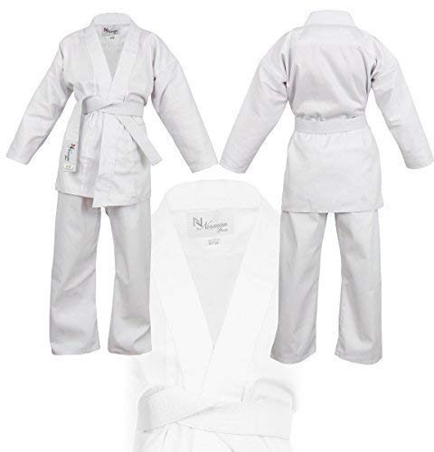 NORMAN Weiß Kinder Karate-Anzug Gratis Weißer Gürtel Kinder Karate-Anzug - Weiß, 140cm