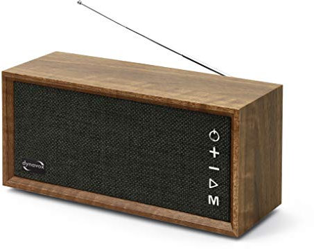 Dynavox FMP3 BT Radio de Cocina FM compacta en diseño de Madera Noble, Altavoz inalámbrico portátil con función BT, batería de Larga duración