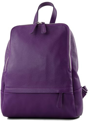 modamoda de T138 Damen Leder Rucksack Handtasche handmade in Italy, Farbe:Purple