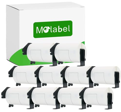 Molabel - 10 rouleaux d'étiquettes d'expédition DK-11241 compatibles avec les imprimantes d'étiquettes Brother, 102 mm x 152 mm, 1200 étiquettes Brother QL