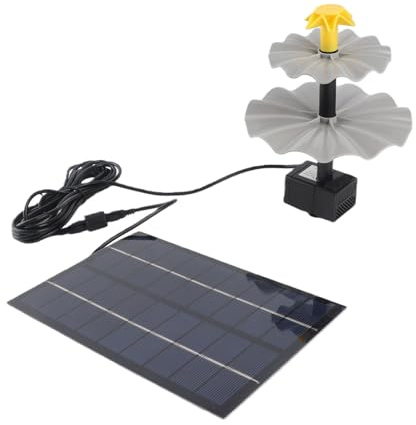 Sxhlseller solfontän, soldriven vattenpump, dammpump med sprayhöjdjustering, 200 l/h flödeshastighet för trädgård/fågelbad/damm/bakgårdspool (4 W)