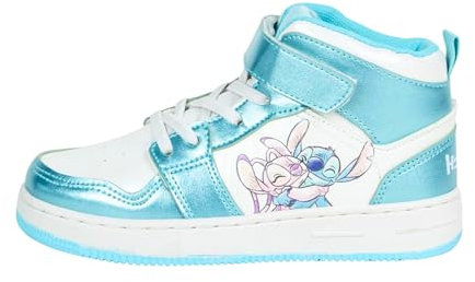 Disney Stitch Schuhe für Mädchen, Stitch und Angel High Top Sneakers, Geschenk für Mädchen und Jugendliche, Größen EU 30 bis 35 (Blau, EU Schuhgrößensystem, Kleinkind, Damen, Numerisch, M, 32)