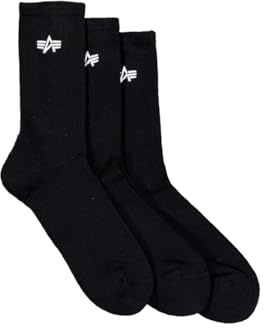 Alpha Industries Unisex Basic 3 Pack Socken, Black, 43/46
