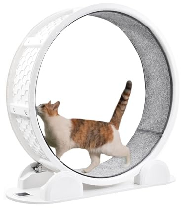 Roue d'exercice pour Chat D'intérieur, Roues d'exercice pour Chats De 104 Cm avec Podomètre,Tapis Roulant pour Chats, Griffoir avec Mécanisme De,D'exercices pour Grands