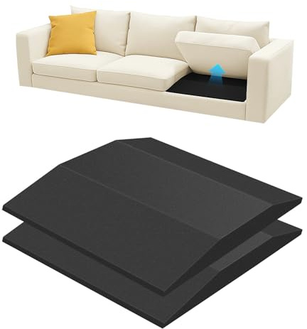 Orifesio 2 Pack Sofa Cushion Support for Sagging Seat, 55 x 55 CM Couch Cushions Support, High Density Sofa Foam Cushion Replacement for Under Seat Cushions, Trapezoidal Couch Repair Foam Black