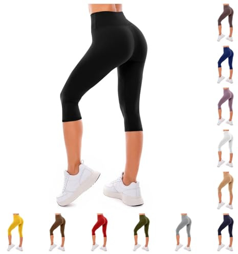 Genérico Leggins 3D Anticelulitico Push Up Scrunch Ropa Pilates Yoga 3/4 Suave Pantalones Capri Cintura Alta Sin Costuras Leggings Cortos Deporte Gimnasio Transpirable Opaco Ciclista
