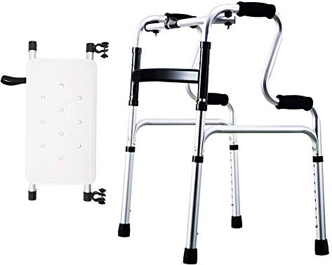 QHLMLL Rollator Pieghevole, deambulatore Pieghevole, Regolazione a 8 Livelli, Gamba Multifunzione, ausili per la Mobilità, Accessori Staccabili, Passeggino Leggero per Viaggi, Riabilitazione, Scopo