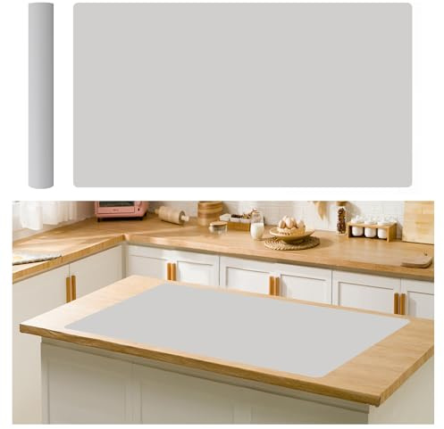 Extra Large Non-Slip Silicone Mat, 32.3x24 Inch Cut-to-Fit Counter Protector,Heat & Waterproof Drawer Liner, Food Grade Durable Desk Mat, 1.2mm Thick Gray