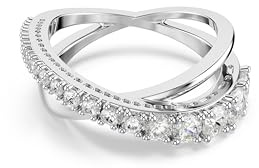 Swarovski Anello Hyperbola, Taglio misto, Bianco, Placcato color argento