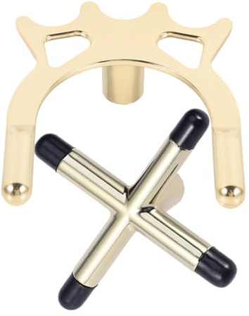 BESTOMZ 2 Piezas Puente de Billar Soporte para Tacos de Billar Metálico Revestimiento de Cobre Alto y Portátil Compatible para Jugadores