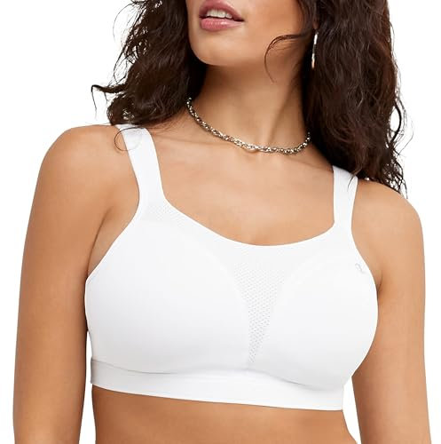Champion Women's Spot Comfort Full Support Sports Bra, White, 36C