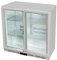 Gastro-Cool Getränkekühlschrank, Schiebetüren, Flaschenkühlschrank, Unterthekenkühlschrank, Theke, manuelle Temperaturkontrolle, silber-weiß, GCUC200