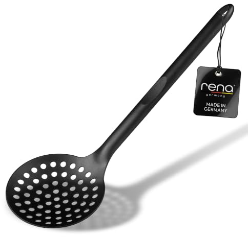 rena germany® Schaumlöffel 32,5 cm | Premium Schaumlöffel aus Polyphthalamid bis 270 °C | Lebensmittelecht | Spülmaschinengeeignet | Küchenhelfer zum Abschöpfen & Abtropfen | Made in Germany