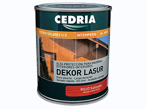 ROJO Lasur protector madera exterior al agua Cedria Dekor Lasur 750 ml
