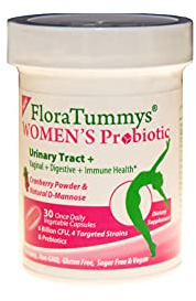 FloraTummys Women's Probiotic, Urinary + Digestive + Immune System Health, Cranberry Juice Powder, D. Mannose