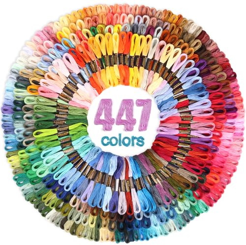 LOVIMAG Hilo de bordado de color arcoíris de alta calidad con algodón para hilos de punto de cruz, hilo de pulsera, hilo de manualidades, juego de hilo de bordado